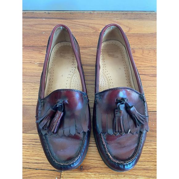 Bass Other - Bass Weejuns Size Men’s 9 1/2 Burgundy Cordovan Leather Tassel Kiltie Loafers
